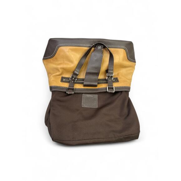 Coach Vintage Y2K Hampton Striped Suede & Canvas Satchel Bag - Picture 15 of 16